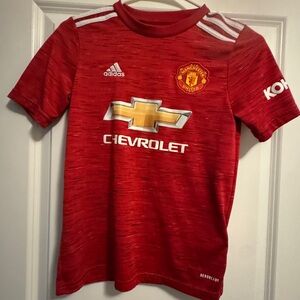 Adidas Kids Red Manchester United Soccer Jersey
